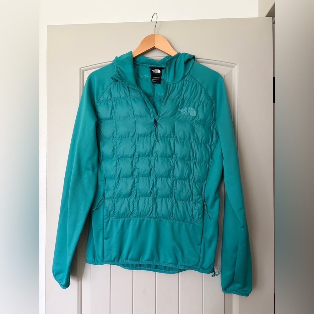 The North Face Men's ThermoBall Eco 2.0 Hybrid 1/4 Zip Hoodie - Teal Small